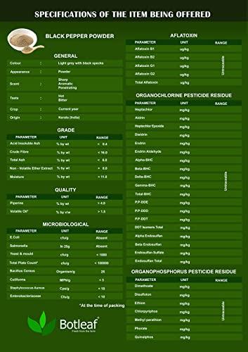 BOTLEAF BOTLEAF Black Pepper Powder 200 GM Idukki variety Derived from matured berries of Malabar Peppercorns from our own farm Thellissery Kali Mirch Golki Gota Golmorich Kalimiri Miriyalu 200 gm