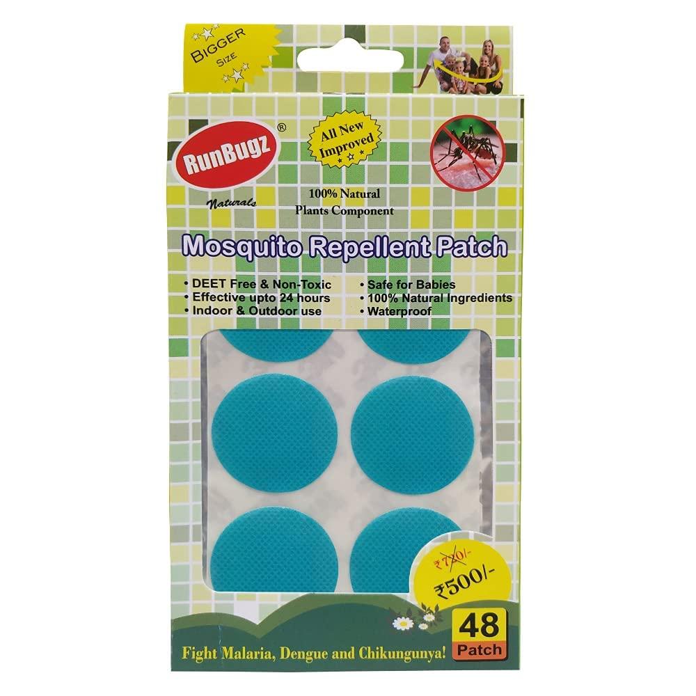 RUNBUGZ RunBugz Mosquito Repellent Patches For Kids - 48 Mosquito Patches - Pack of 3 - Deet-Free - Waterproof - Natural