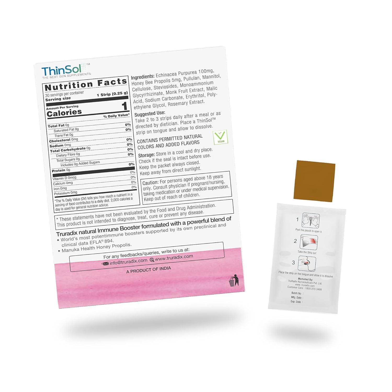 TruRadix ; AS TRUE AS NATURE TruRadix Immune Support Antioxidant Supplement Strips  Manuka Honey Propolis and Echinacea Immunity Booster  Pleasant Ginger Lemon Flavor (Pack of 3  60 Rapid Oral Dissolve Strips)