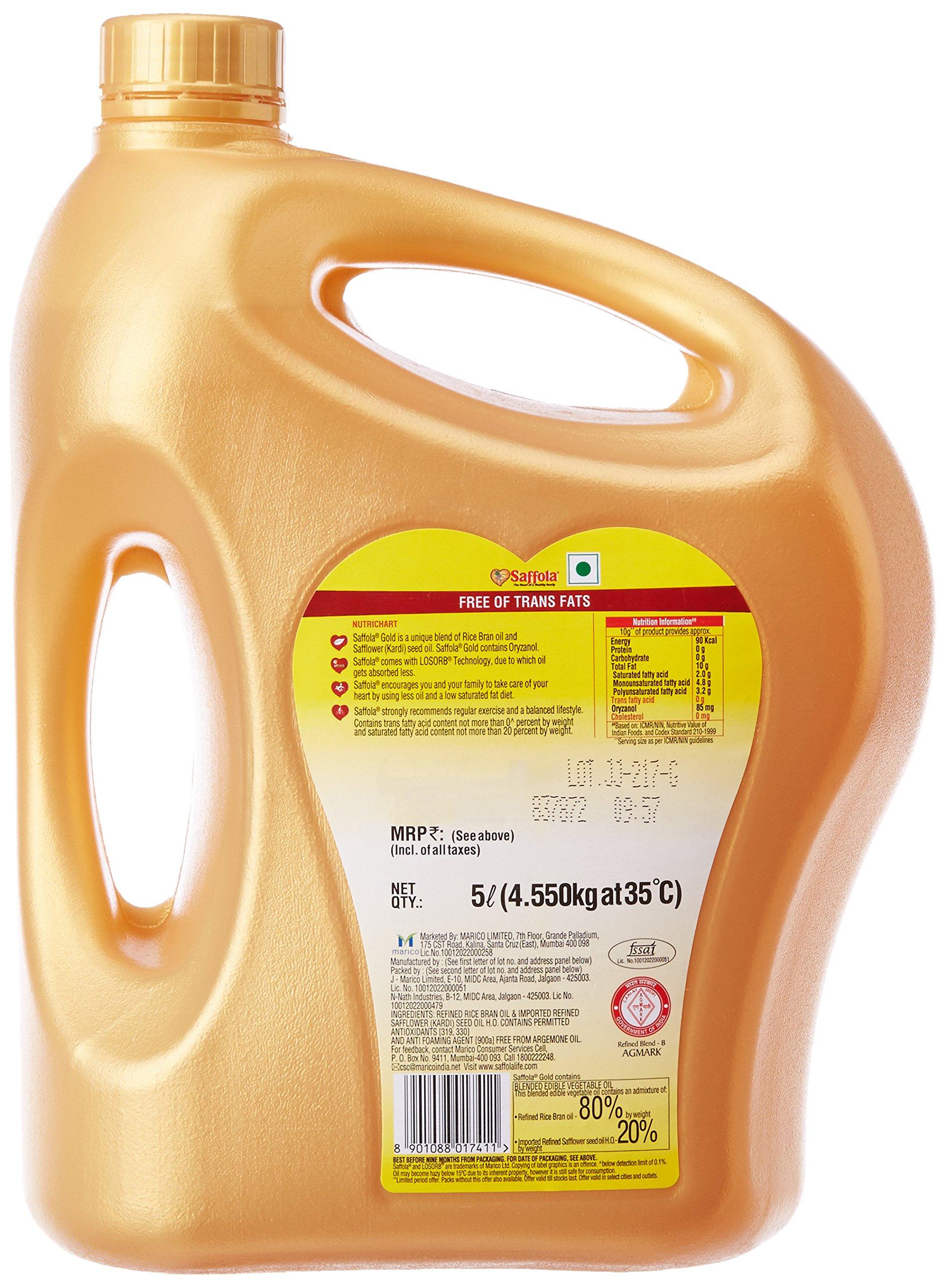 Saffola Saffola Gold Oil, 5L with Free Saffola Gold, 1L