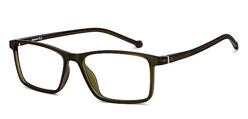 LENSKART BLU LENSKART BLU | Zero Power Blue Cut Computer Glasses | Anti Glare, Lightweight & Blocks Harmful Rays | UV Protection Specs | Green | Women | Large | LB E14452