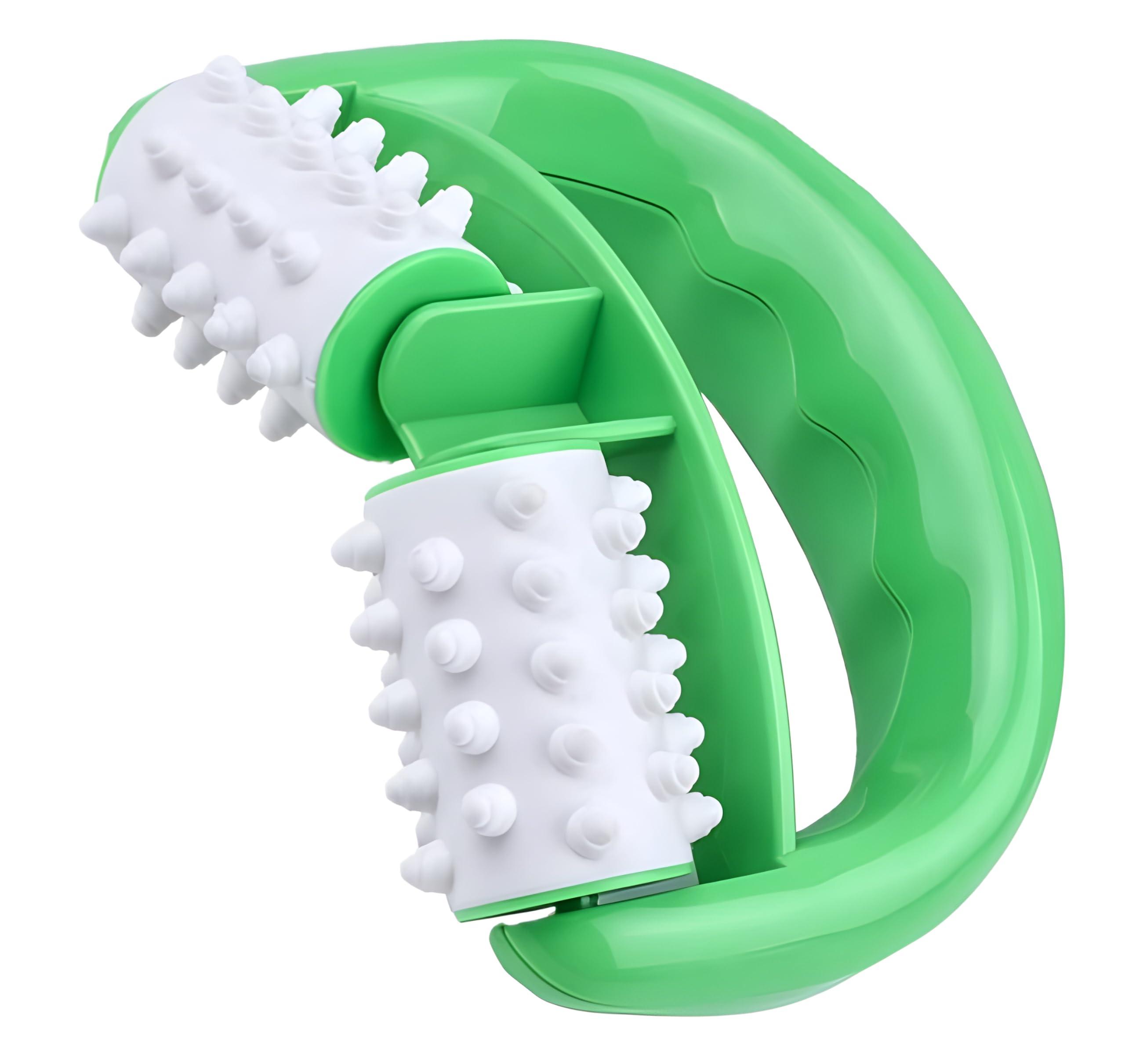 NavaFresh Basics SHOPYTRAP Manual Round Handle Plastic Massage Roller With 2 Rolls for Muscle Pain and Recovery from Injuries. Roller for Legs, Arms, Back and other Muscular Areas to Release Tension.