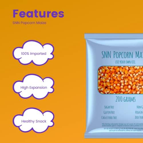 SNN SNN Popcorn Maize 200 Grams ( Pack of 5 ). Imported Raw Maize | Ready to Cook | High Expansion | Homemade-Healthy Snack.