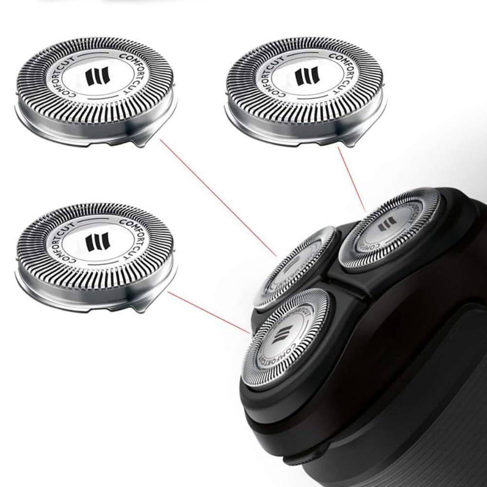 Justec SH30 Replacement Heads for Philips Norelco Series 3000, 2000, 1000 Shavers and S738 Click and Style, Compatible with Philips Norelco s1560 Shaver, ComfortCut Shaving Heads SH30