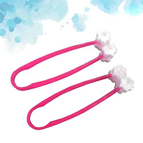 TEHAUX Face Massage- 2pcs Cat Roller Relaxer Silicone Grooming Brush Tool Face- Lift Legs Massage Rose Red