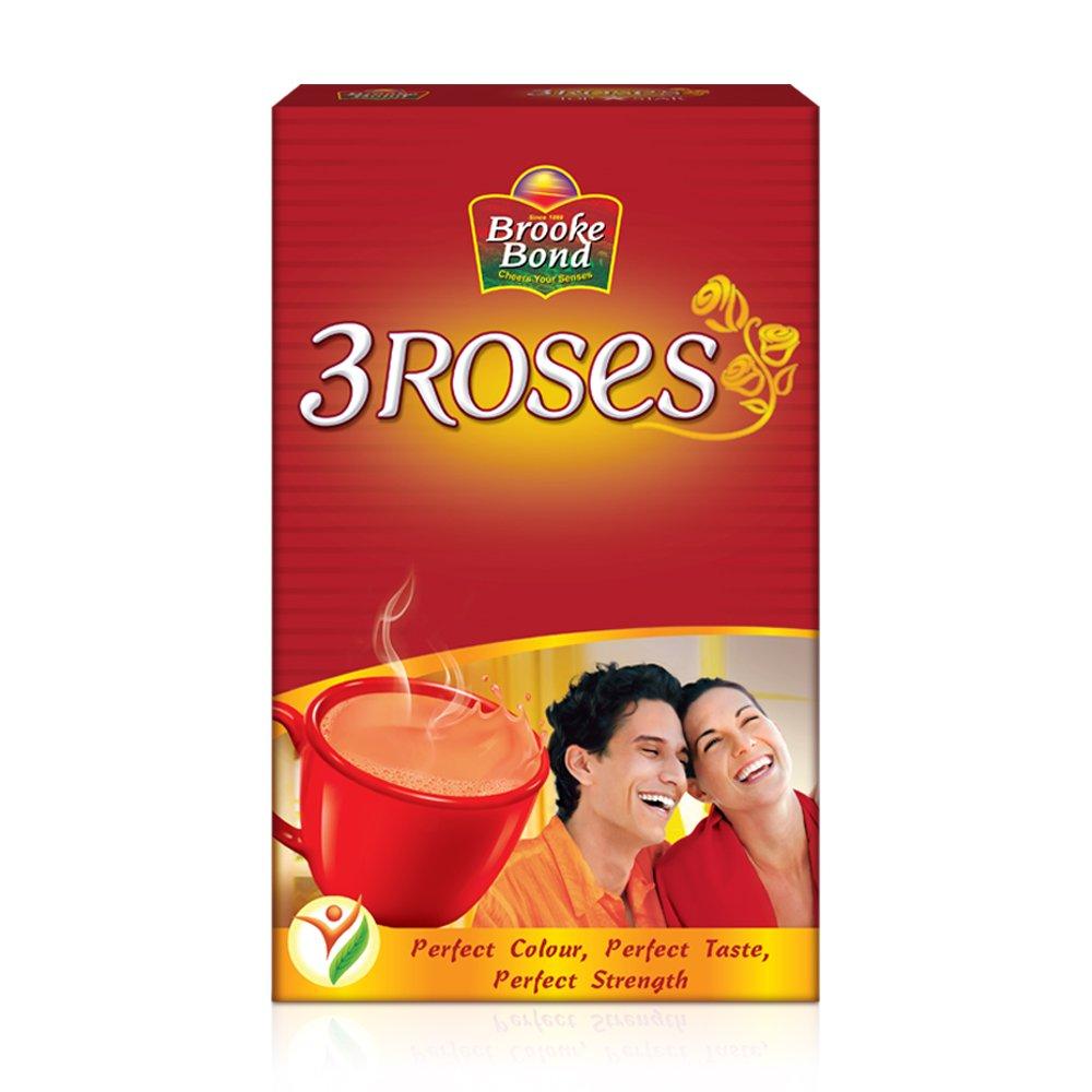 Brooke Bond 3 Roses Dust Tea, 500g Carton & Brooke Bond Red Label Natural Care Tea, with 5 Ayurvedic Ingredients, 500 g