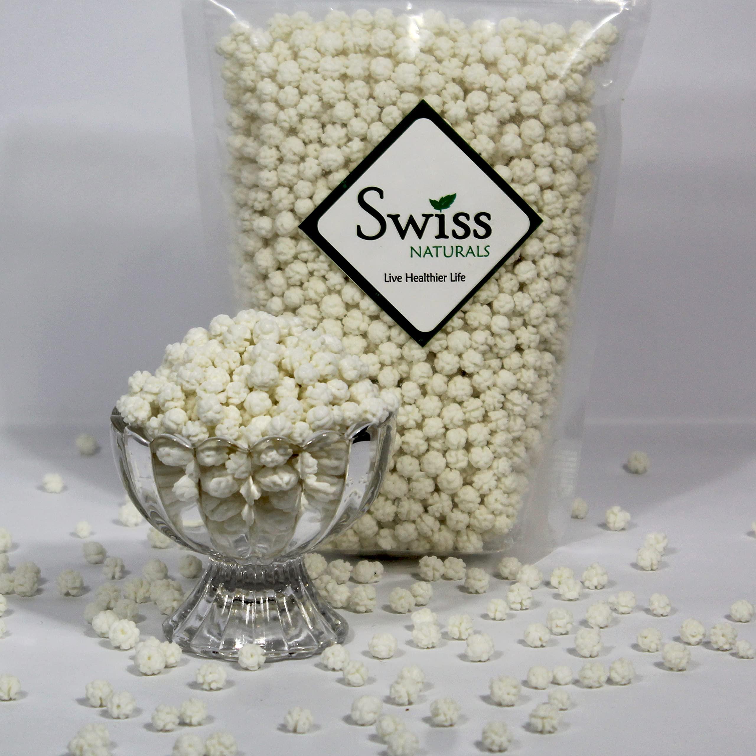 Swiss Naturals Swiss Naturals White Sugar Balls For Prasad | Sweet Makhana For Pooja | Sakariya Prashad, 900g