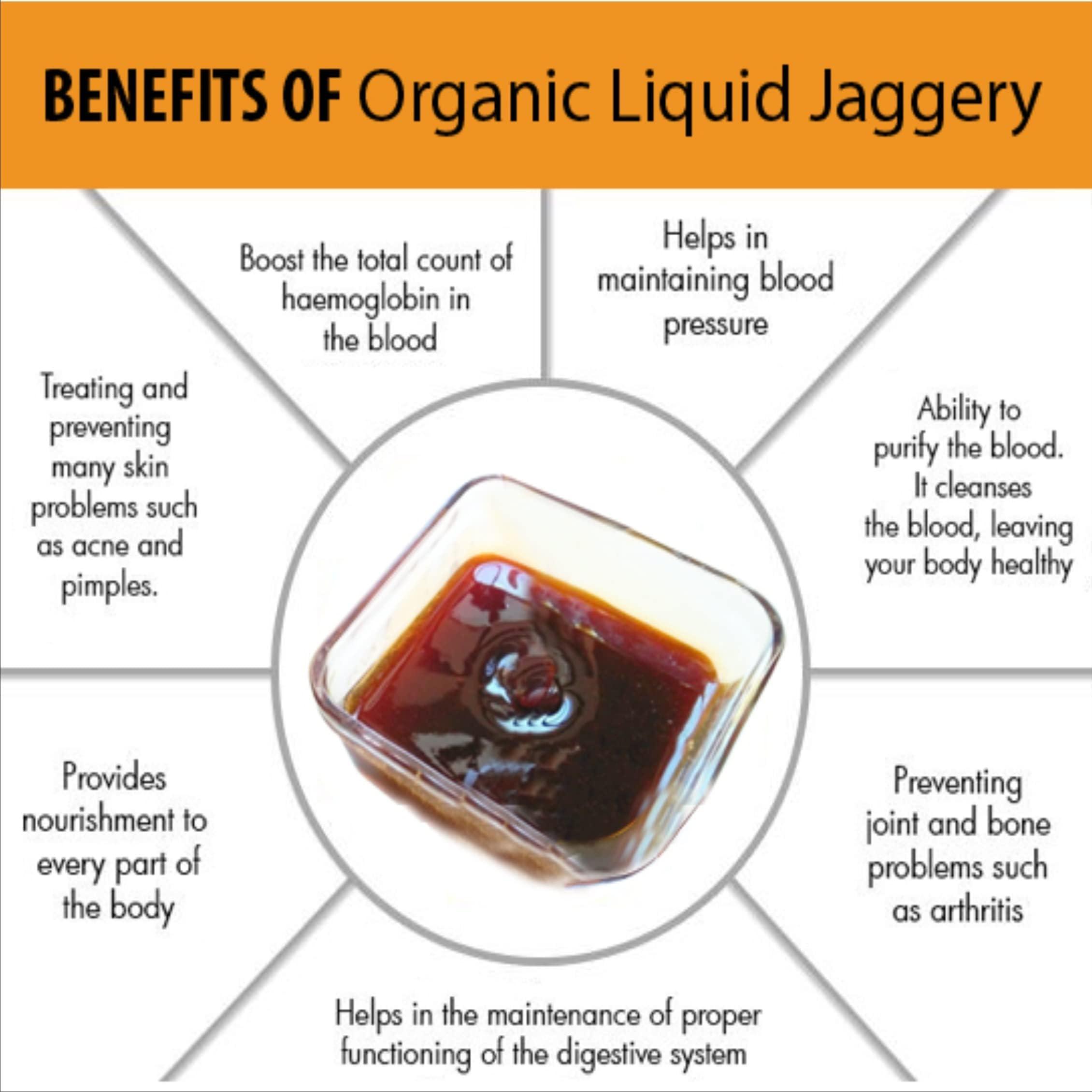 Regulus Regulus Agro Organic Liquid Jaggery - 1KG | Sugarcane Jaggery Syrup 100% Chemical Free | liquid jaggery kakvi - Pack of 1