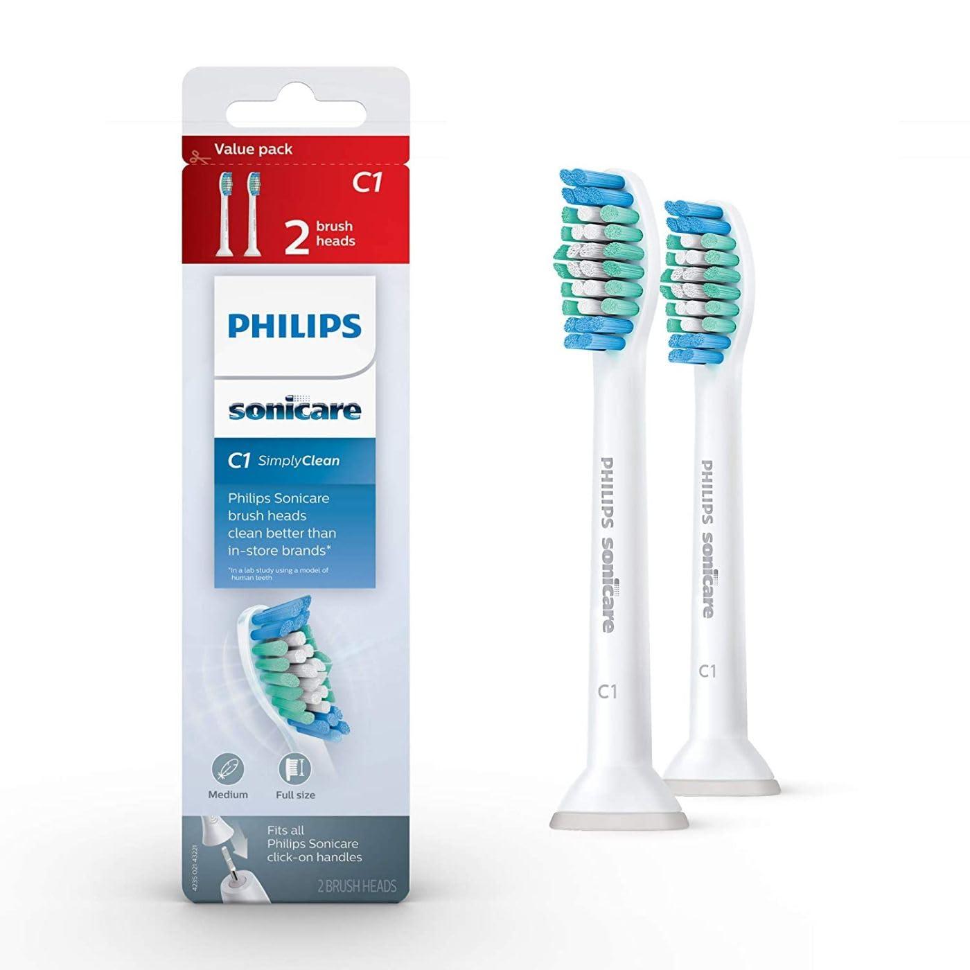 SONICARE Philips Sonicare Simply Clean Brush Head, 2 Count by Philips Sonicare