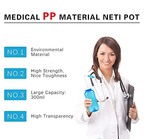 HI FINE CARE Nasal Wash Bottle, Sinus Rinse Bottle Nose Wash Cleaner 300ml Nasal Wash Bottle Pot Device Nasal Irrigation - Nose Care and Moisturizing for Adult & Kid