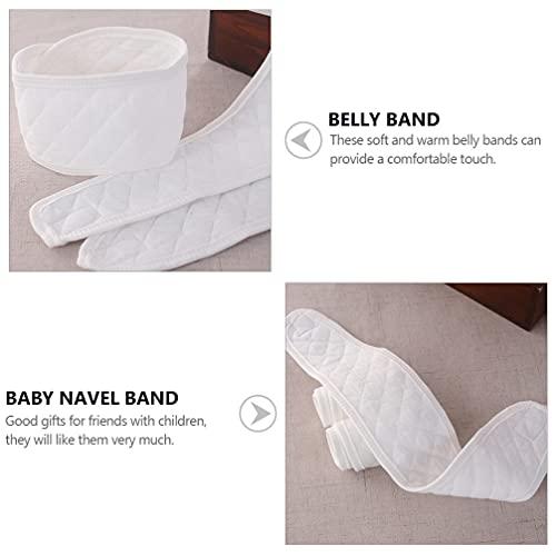 Artibetter ARTIBETTER Baby Belly Band Pure Cotton Newborn Bellybands Infant Umbilical Cord Belly Band 6pcs (White)