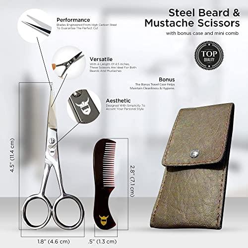 Striking Viking Beard & Mustache Scissors from Striking Viking - Steel Scissors for Beards and Mustaches. Includes Synthetic Leather Case for Travel and Storage
