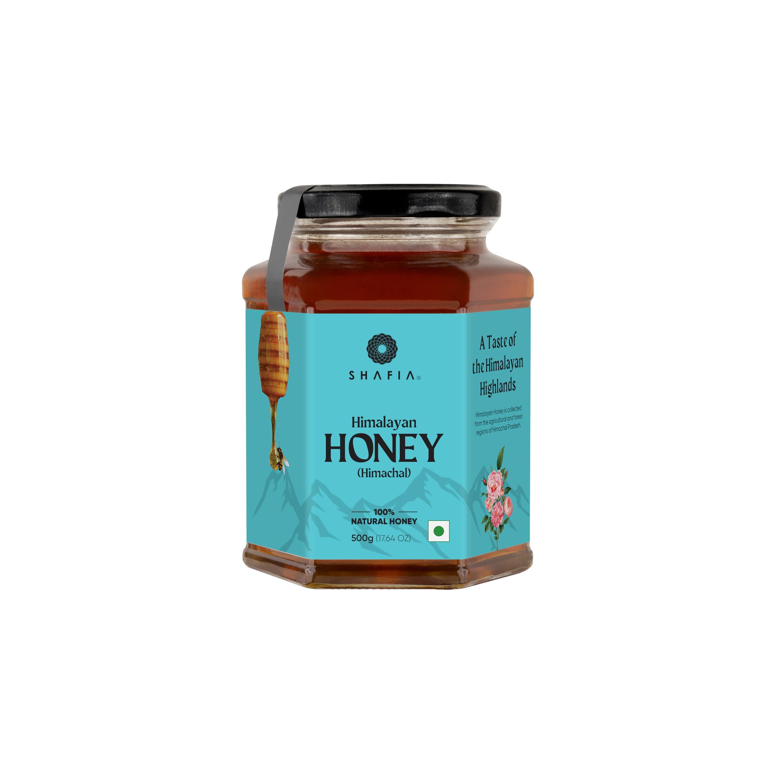 SHAFIA Shafia Himachal Multiflora Honey : 100% Pure & Natural, Unprocessed Honey, No Sugar Adulteration (500 Gram)