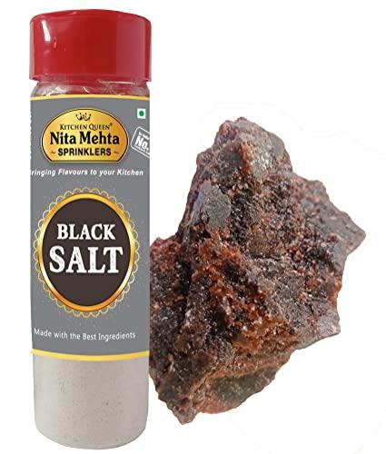 KITCHEN QUEEN NITA MEHTA KITCHEN QUEEN NITA MEHTA Black Salt Sprinkler 300g | Black Salt | Kaala Namak Bottle | Black Salt Powder Bottle, 300g | Pack 2