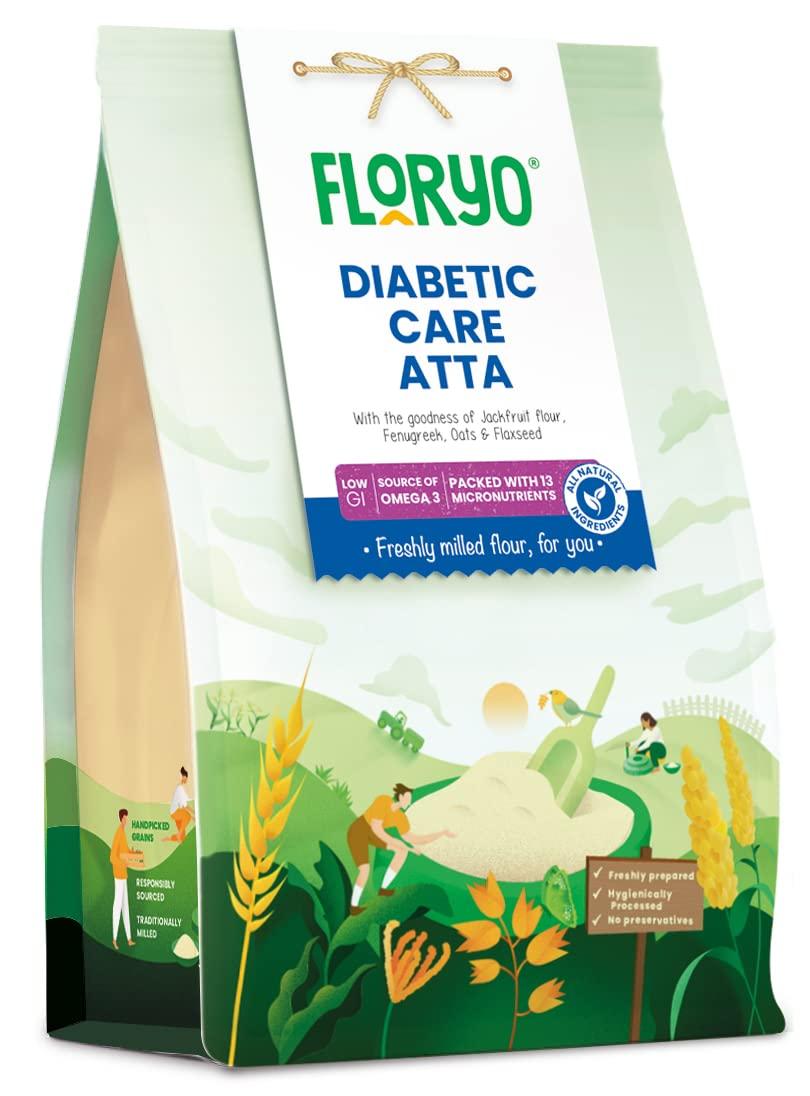 Floryo Floryo 100% Natural Diabetic Care Atta | 1kg Pack | Low GI Flour (Lab Certified) | Rich in Omega-3 | Helps in Diabetes Management | Freshly Milled after Order | 45-Day Shelf Life