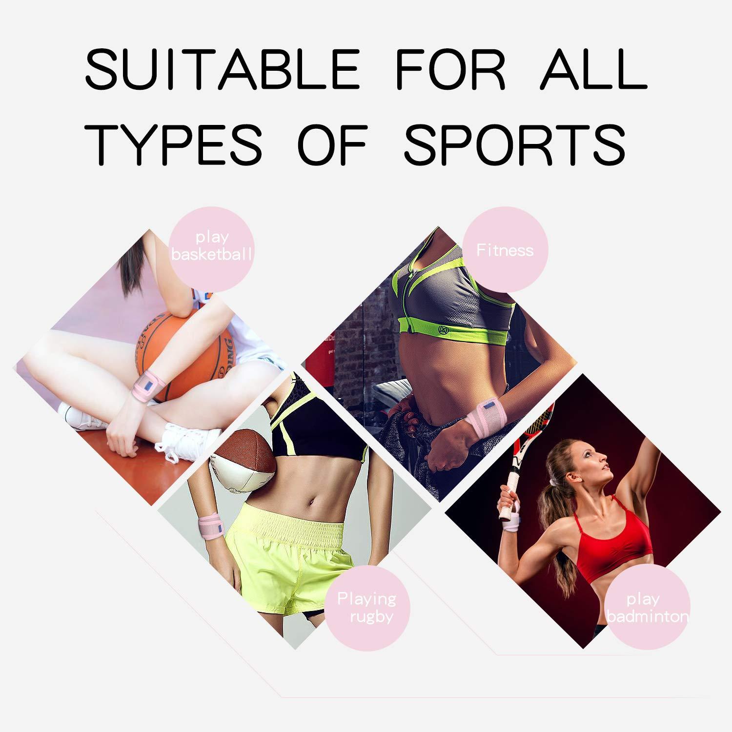 Gulf W Gulf W Wrist Support Brace, Adjustable Wrist Strap Reversible Wrist Brace for Sports Protecting/Tendonitis Pain Relief/Carpal Tunnel/Arthritis/Injury Recovery, Right&Left Hand Available (Pink)