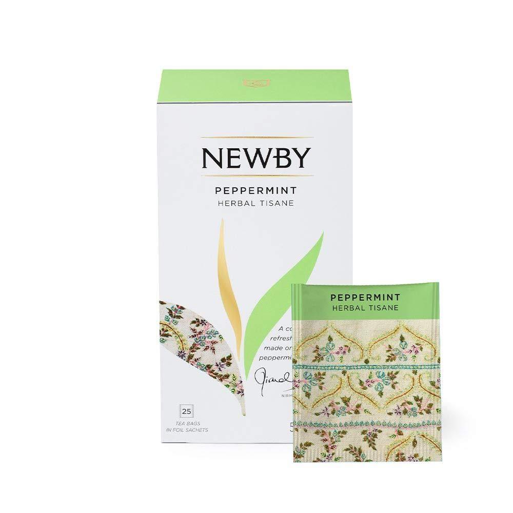 Newby Newby Peppermint Herbal Tisane, 25 Biodegradable Tea Bags, Soothing Peppermint Leaves With Fresh Minty Taste | Iced Tea | Cooling Tea | 50 g