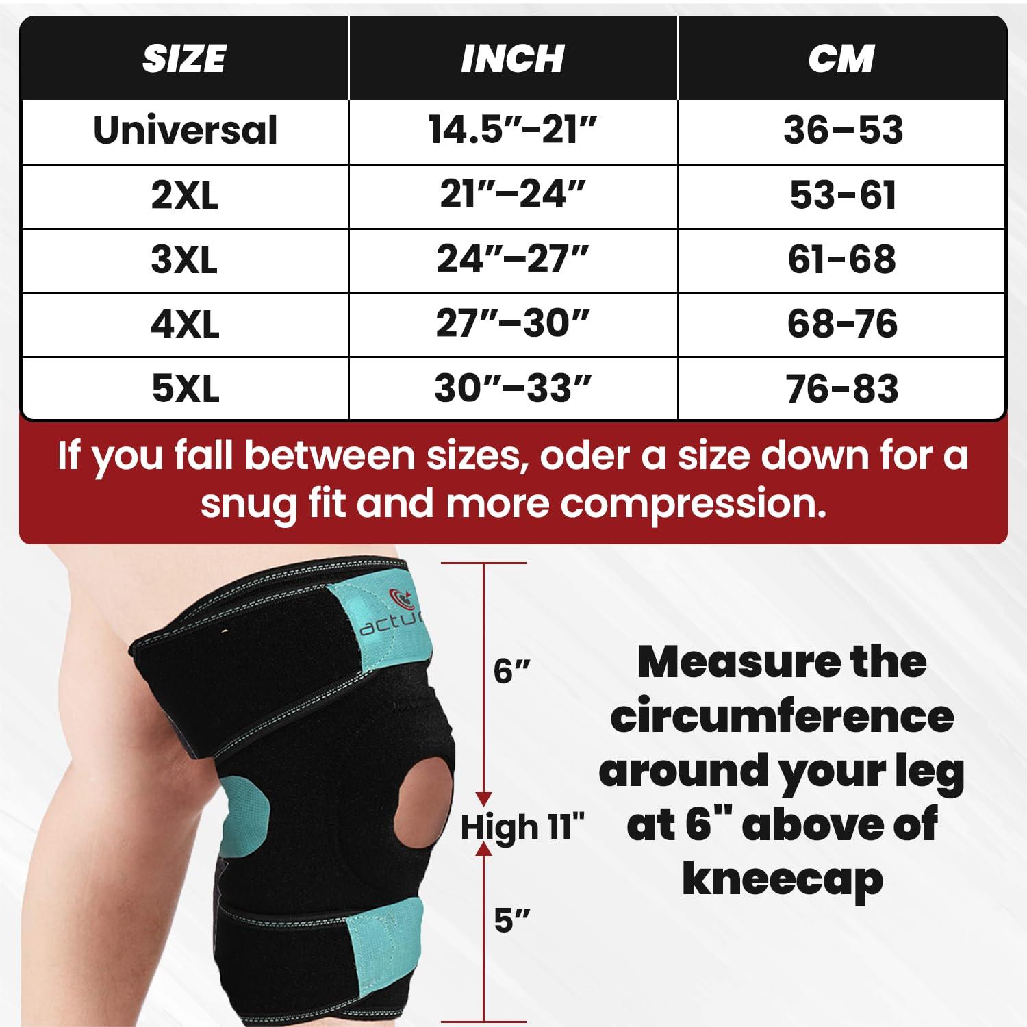 acturaa acturaa Plus Size Neoprene Knee Support (Open Patella)| Oversized Knee Brace for Men & Women|Knee Wraps for Knee Pain| Plus Size Knee Belt | Obesity Knee Cap|(3XL, 1)