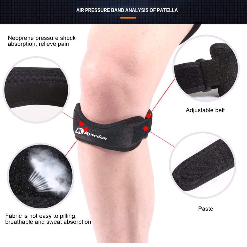 Qunan Qunan Case Pa Adjustable Knee Patellar Tendon Port Band wi Knee Port Port Pad for Outdoor Sports Blue