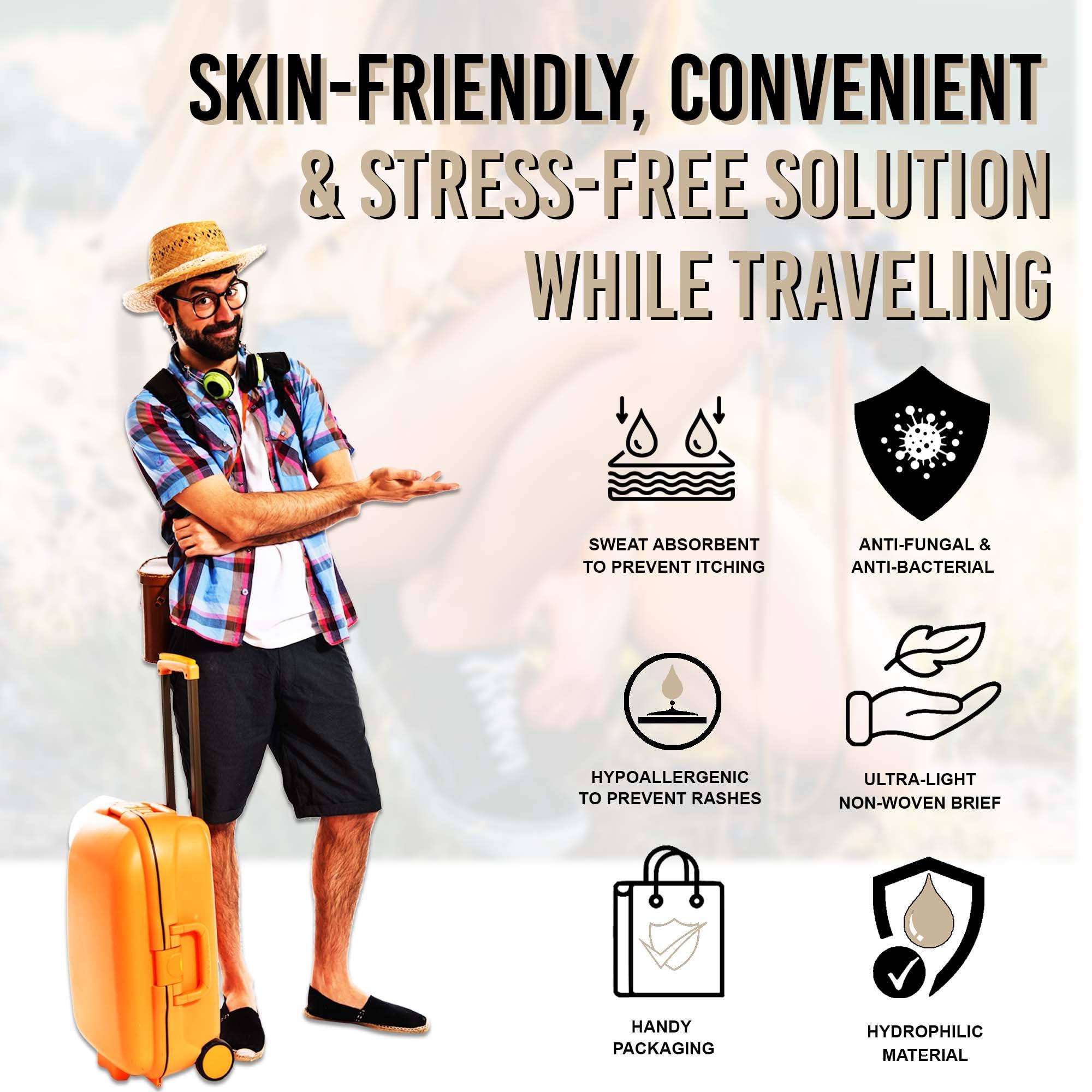 Trawee (Disposable Underwears) Trawee (Disposable Underwears) Travel Brief Underwear For Men(Pack Of 10)For Regular Use,Trekking,Camping,Spa,Herbal Treatments,Hospital Stay Or Incontinence. Soft&Comfortable Body Hugging Fit