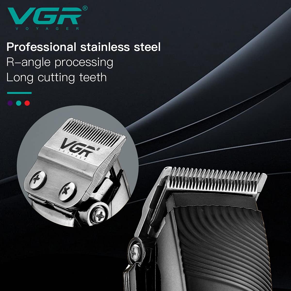 VGR VGR V-280 Digital Display Professional Taper Lever Cordless Hair Clippers Cutter Rechargeable Wireless Hair Grooming Trimmers Set, Rechargeable Li-ion Battery 2500mAh 300 minutes Runtime - Black