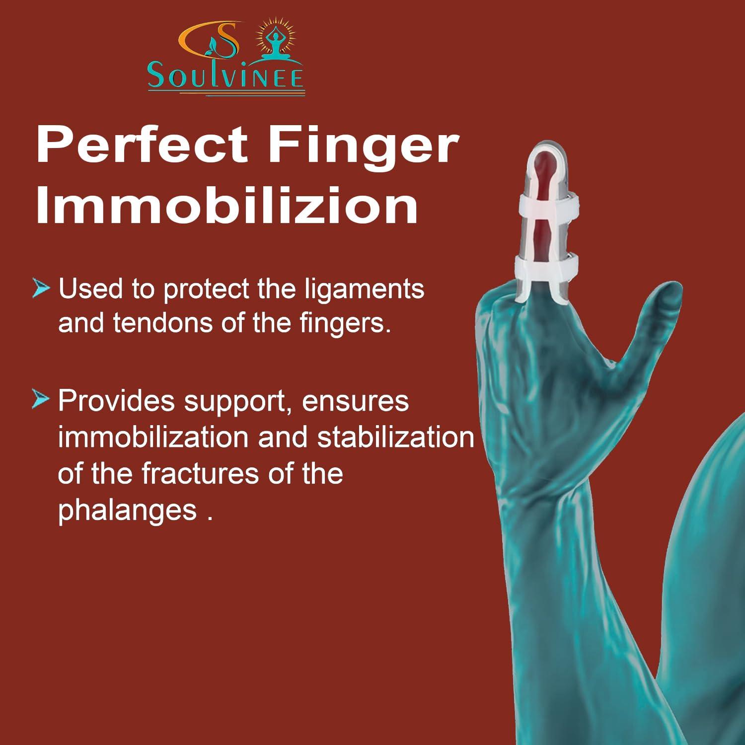 soulvinee soulvinee Cotton Finger Cot Splint Posture Corrector For Men & Women Injured Finger Immobilization-(Grey) (L)