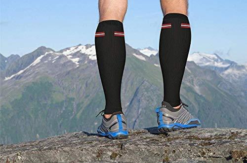 NEVER QUIT NEVER QUIT Calf Brace Shin Splint Compression Lower Leg Wrap Support for Torn Calf Muscle, Strain, Sprain, Pain Relief, Tennis Leg, Injury for Men and Women (Medium, Black)