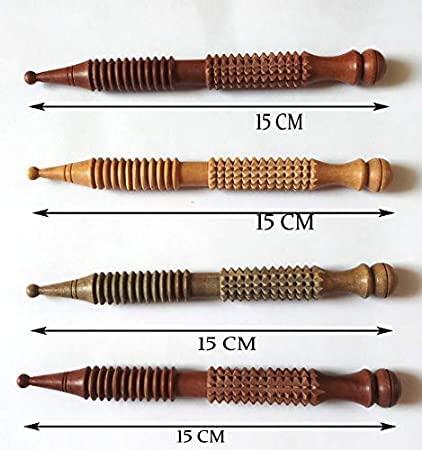 Iwud Iwud Acupuncture Jimmy Stick Acupressure massager Tools in wood (Brown) (Pack of 4) Reflexology Acupressure Tools||acupressure stick in wooden||acupressure stick wooden||