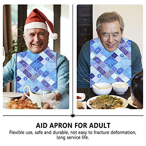 HEALLILY Adult Mealtime Bib Protector Waterproof Elderly Eating Apron Clothing Protector