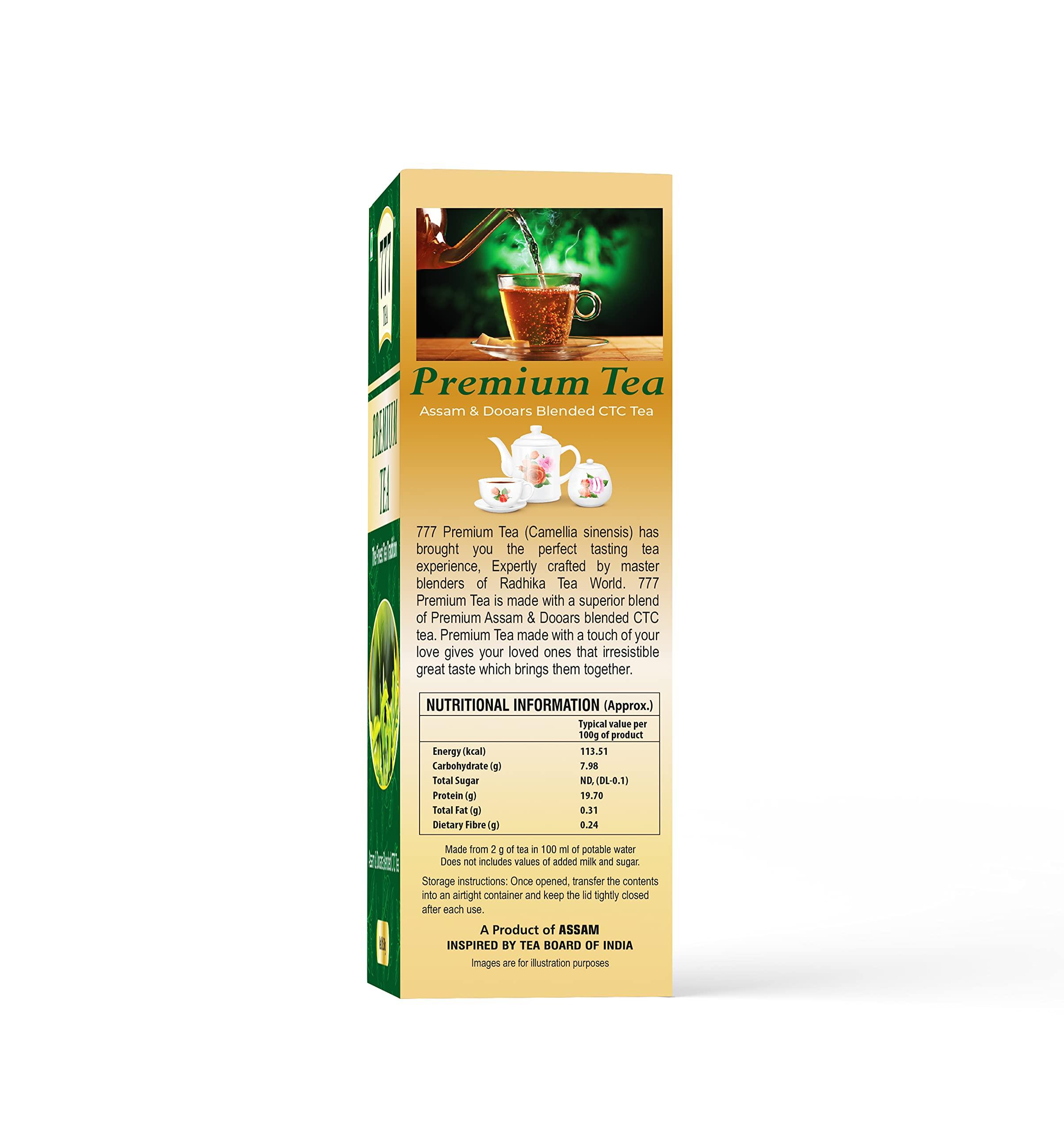 777 777 Tea Premium Tea| Assam tea | Rich & Aromatic Chai | Black Tea | Tea Leaf | Chai Patti - 750 Gram, (250 GM each - Pack Of 3)