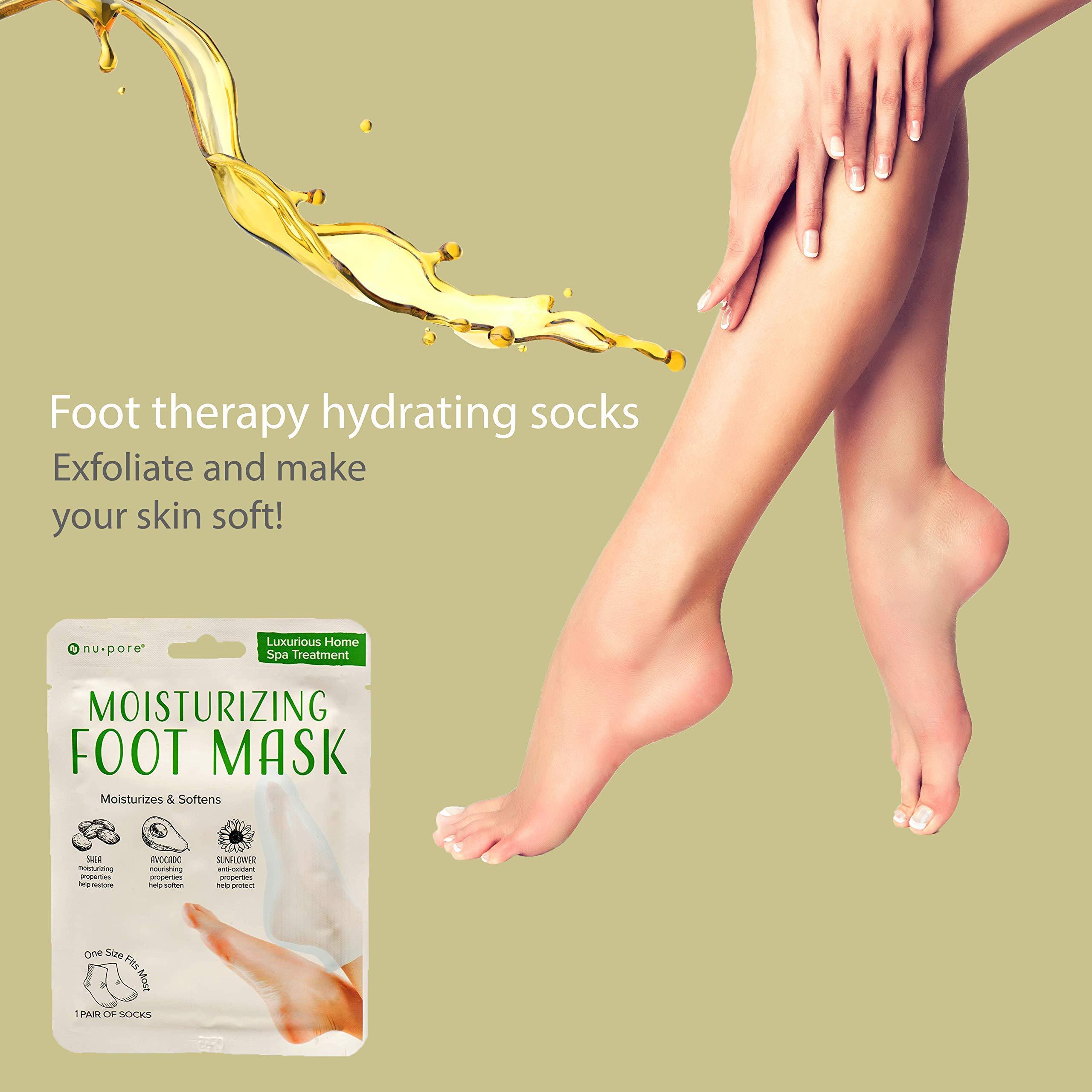 nu-pore Nu-Pore Korean Moisturizing Socks Luxurious Home Spa Treatment Foot Mask One Size Fits All (5 Pcs)