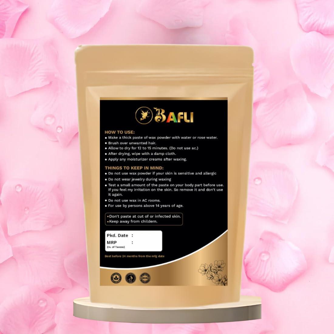 BAFLI BAFLI Wax Powder for Effortless Hair Removal Perfect for Body and Bikini Areas | No chemicals-No Irritation, No Skin rashes for Women and Girls (150 Gram)