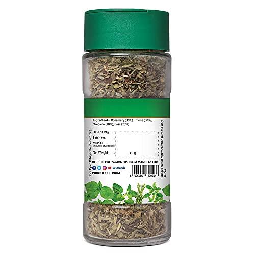KEYA Keya Premium Herbs Combo Oregano 10gm | Mixed Herbs 25gm | Glass Bottle | Pack of 2