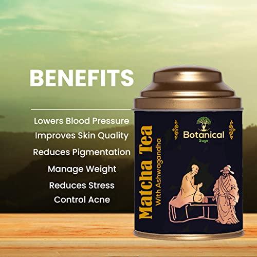 Botanical Sage Botanical Sage- Ashwagandha Matcha Green Tea 100g | Rich In Antioxidant | Japanese Matcha Green Tea With Ashwagandha | Selected | Luxury Tea