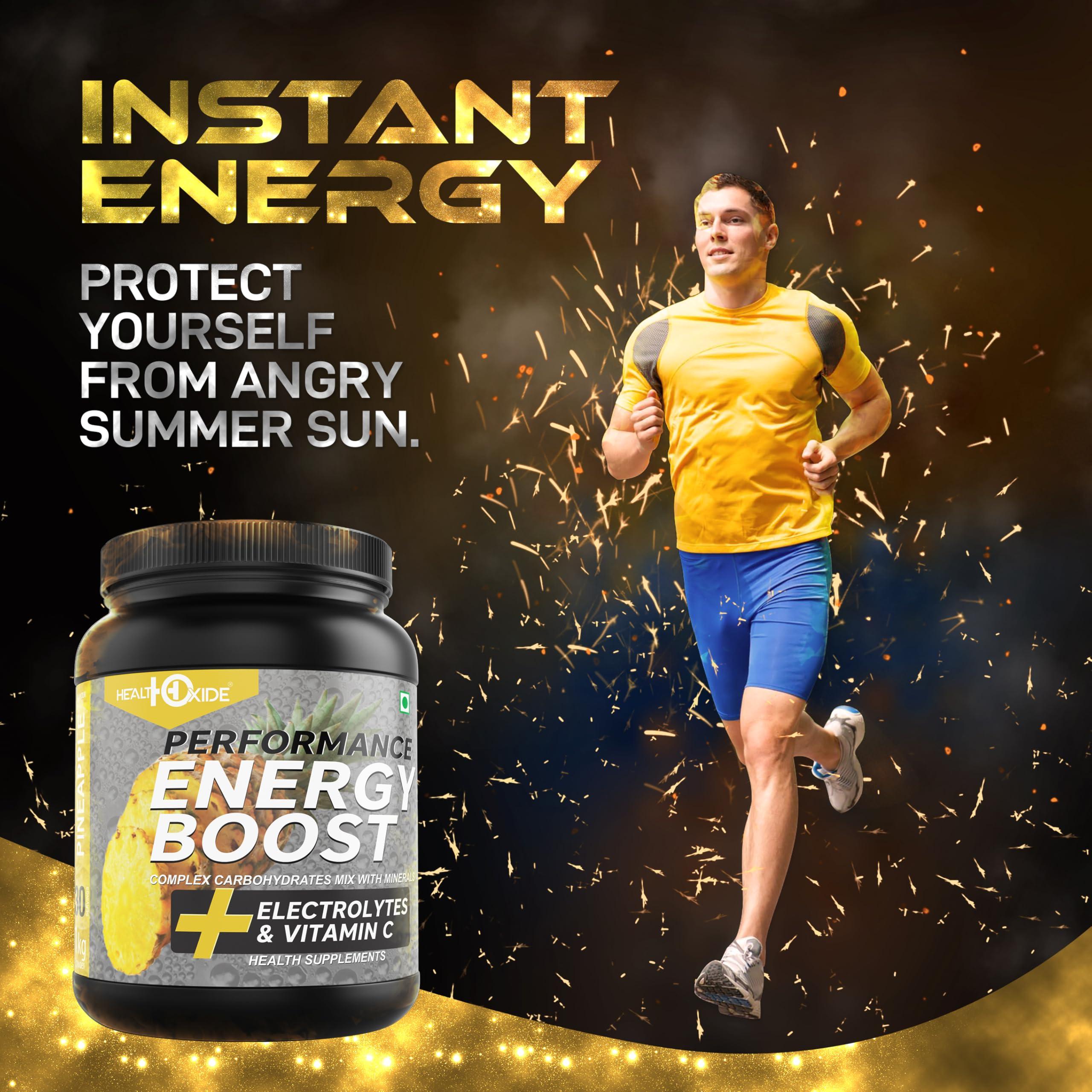 HEALTHOXIDE Healthoxide Energy Boost Powder for Extra Power, Advance Performance, Power Booster Drink, Electrolytes & Vitamin C, Pre-workout, Guvava, Best for beginners