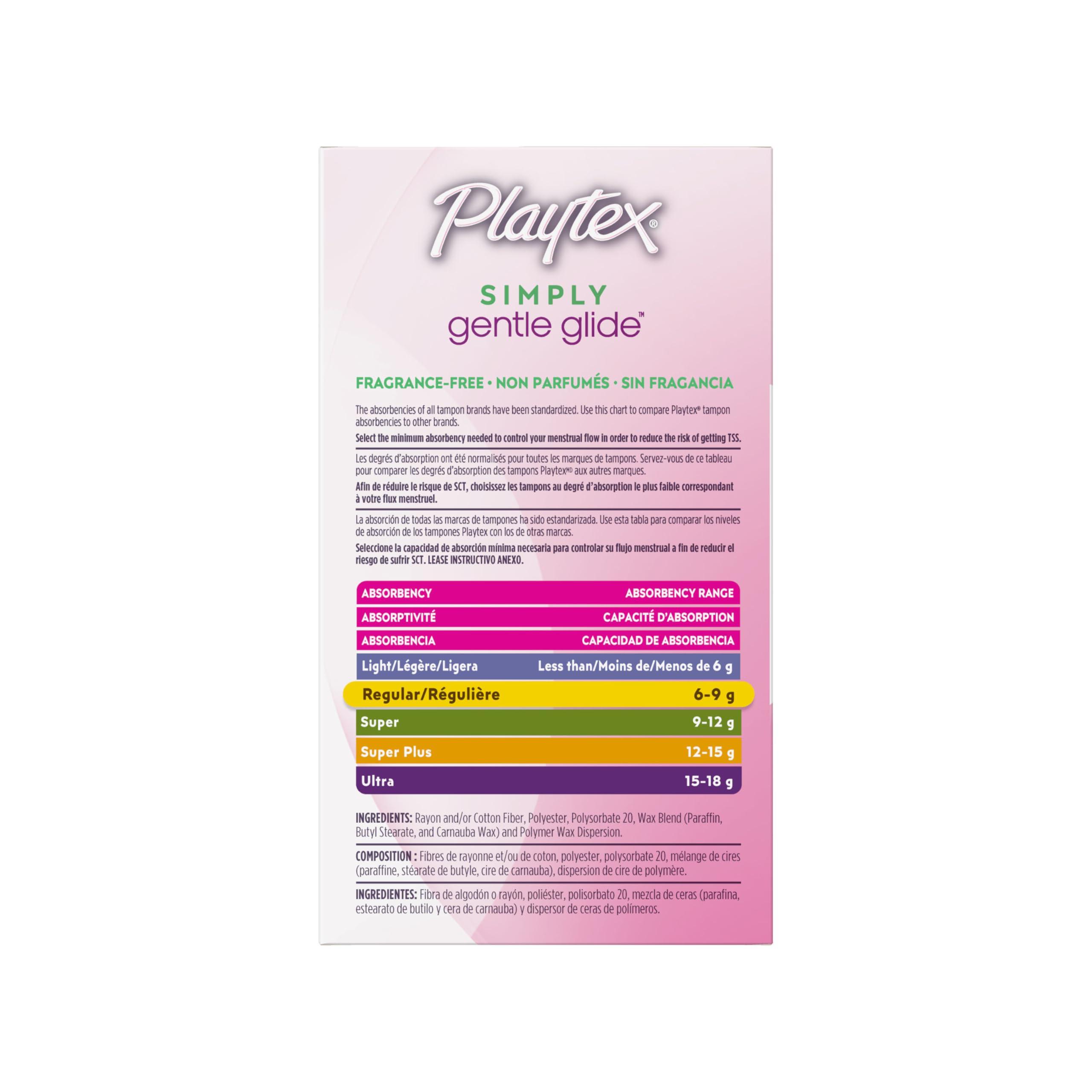 Playtex Playtex Gentle Glide Tampons with Triple Layer Protection, Regular , Unscented - 40 Count