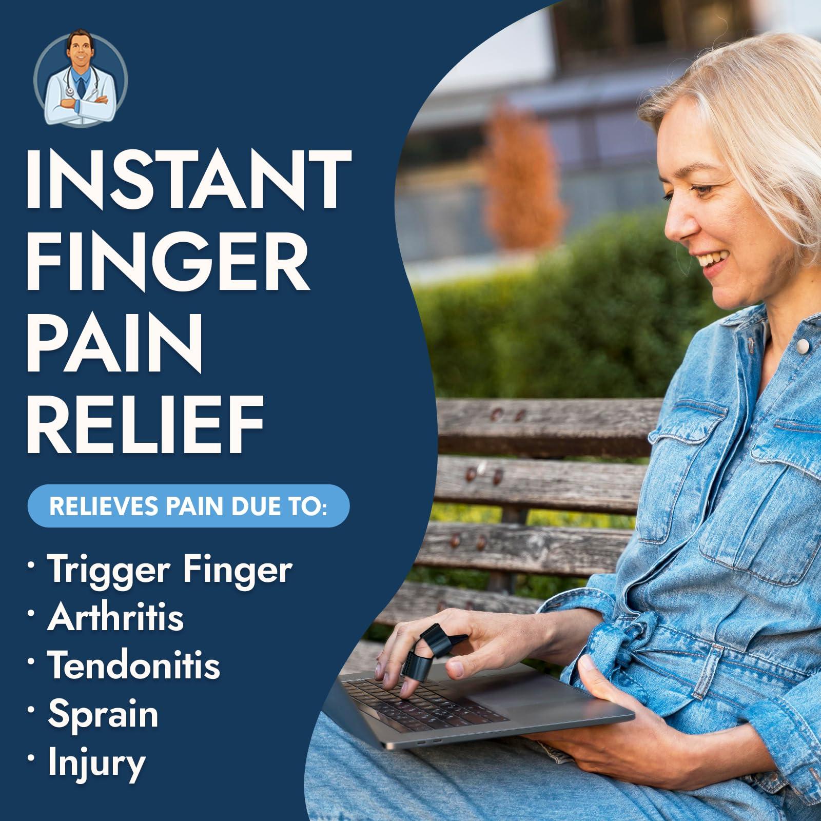 Dr. Frederick\'s Original Dr. Frederick\'s Original Trigger Finger Splint - 2 Pieces - Doctor-Developed Design Fits Index Finger - Middle Finger - Ring Finger
