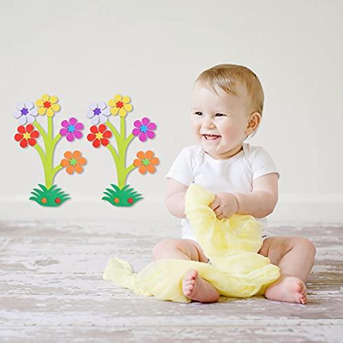 HEALLILY 6 Pcs EVA Plants Design Wall Sticker Classroom Blackboard Sticker Layout Decor Supplies for Kindergarten Kids Decoration (Small Flower Style)