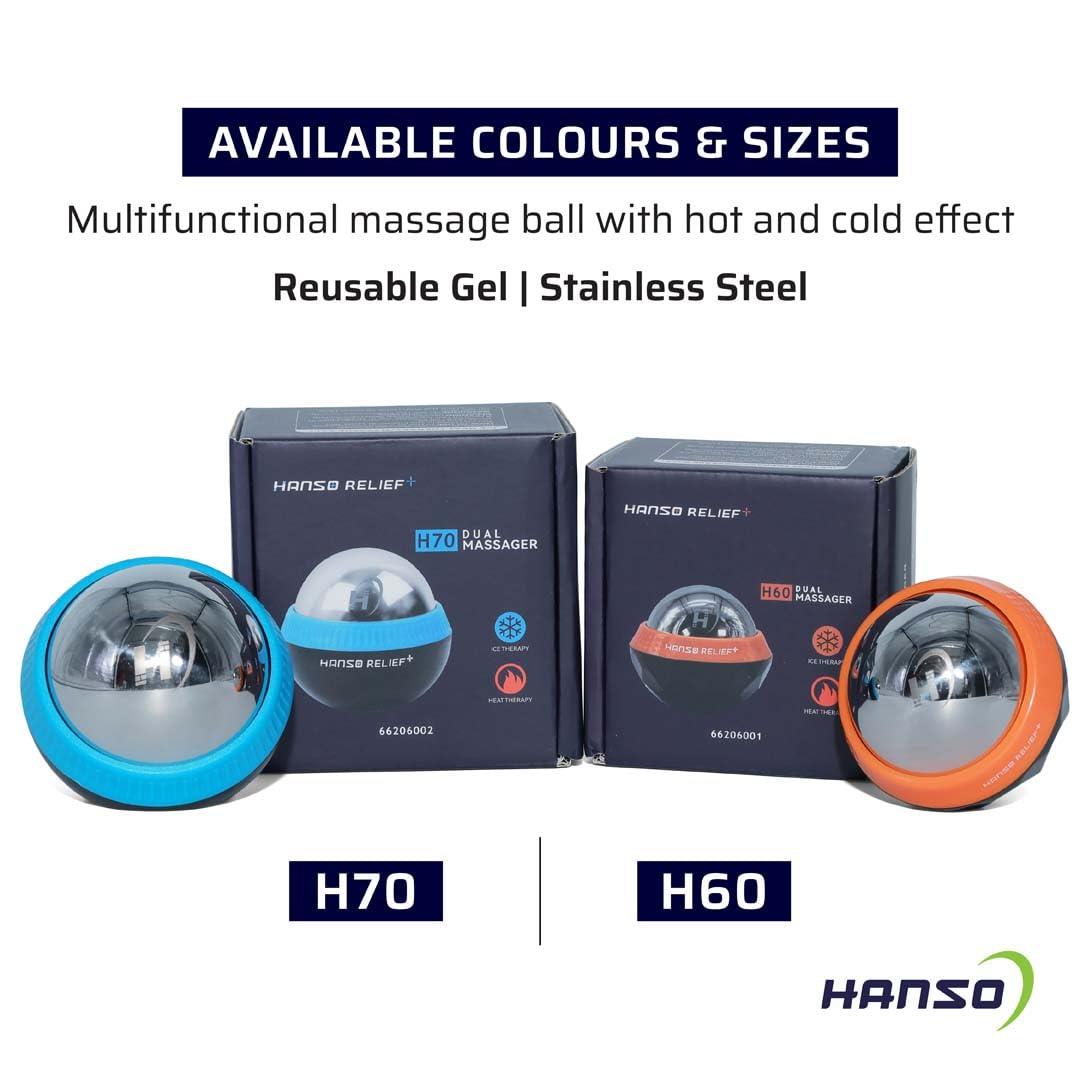 HANSO HANSO Massage ball | Hot & Cold Dual Massage | Enhanced Recovery | Compact and Portable | Increased Blood Flow And Circulation (Massage ballH 70)