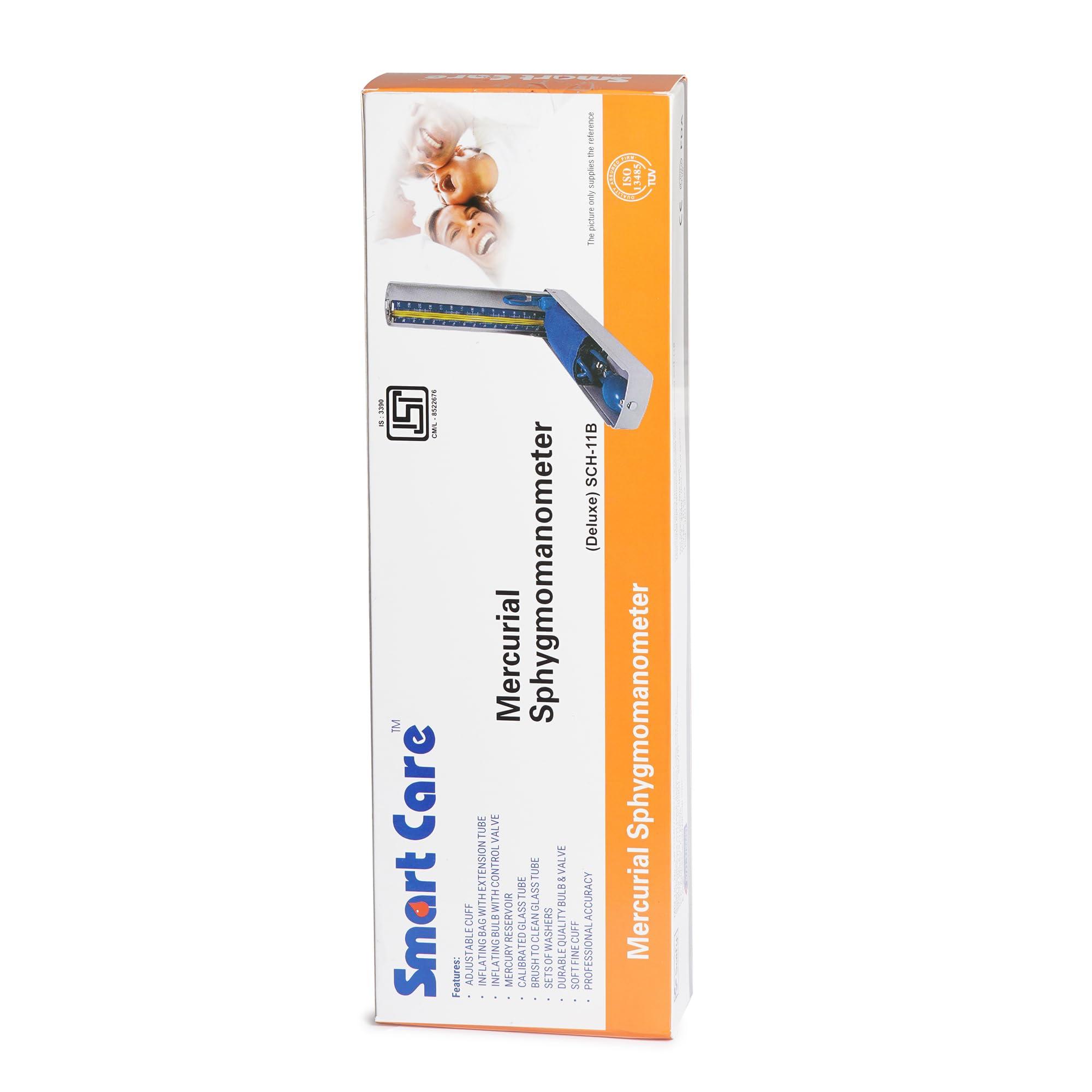 Smart Care SMARTCARE Mercury Blood Pressure Monitor | Precision Sphygmomanometer for Accurate Readings and Health Monitoring