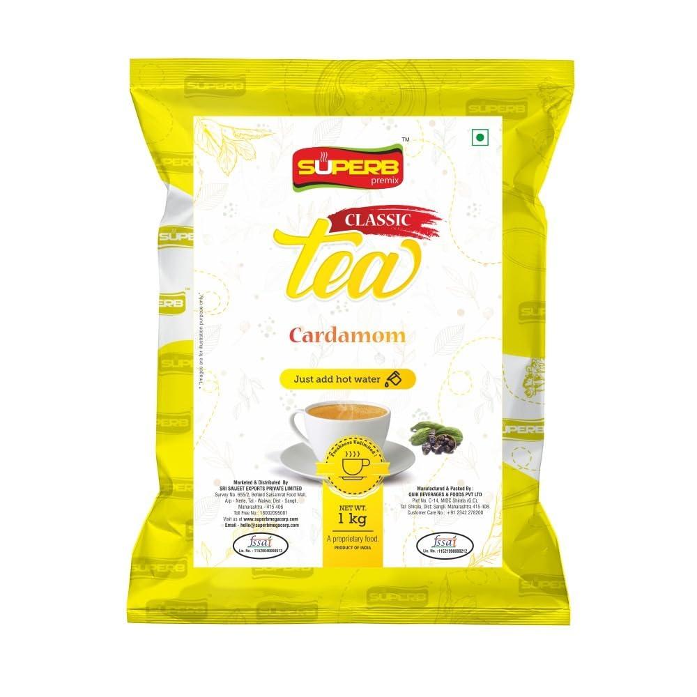 Superb Cardamom Tea Classic Premix any time..anywhere Instant Premix 1 KG Powder SUPERB (Pack of 2)