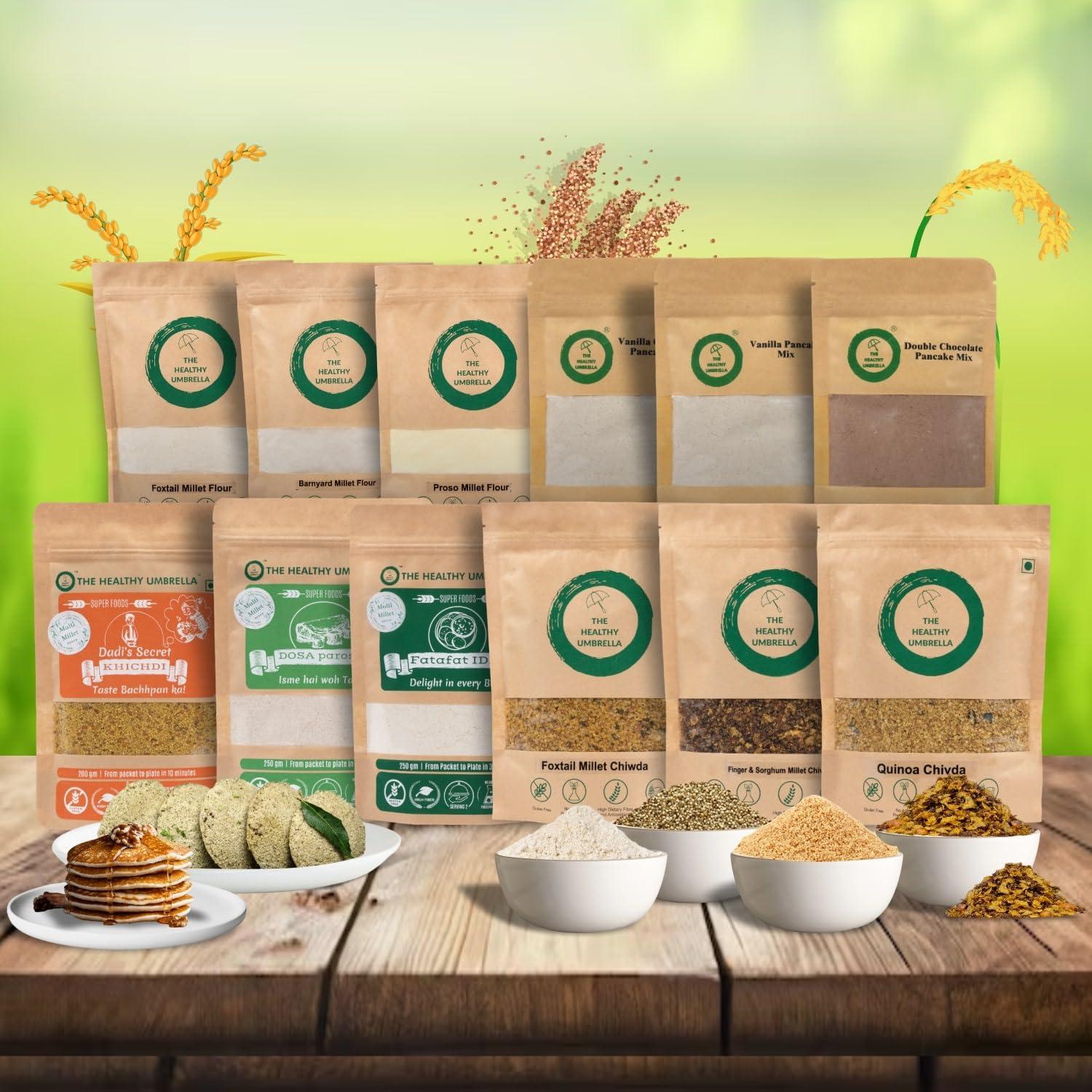 The Healthy Umbrella The Healthy Umbrella Quinoa Millet Chivda 165 gm is Perfect for Anytime Munching, Tea Time Nutritious Snack High Fiber Gluten Free Made with Unpolished Millet