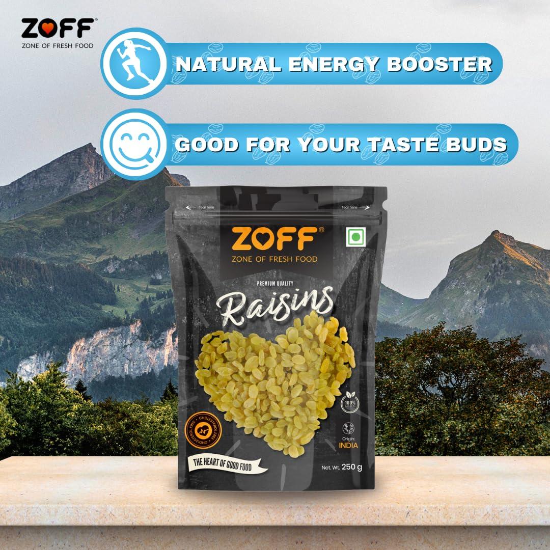 Zoff Zoff Premium Dry Fruits Combo Pack: Almonds & Raisins | Combo of 2*250g Each | Perfect Blend of Badam and Kishmish | Total Net weight 500g