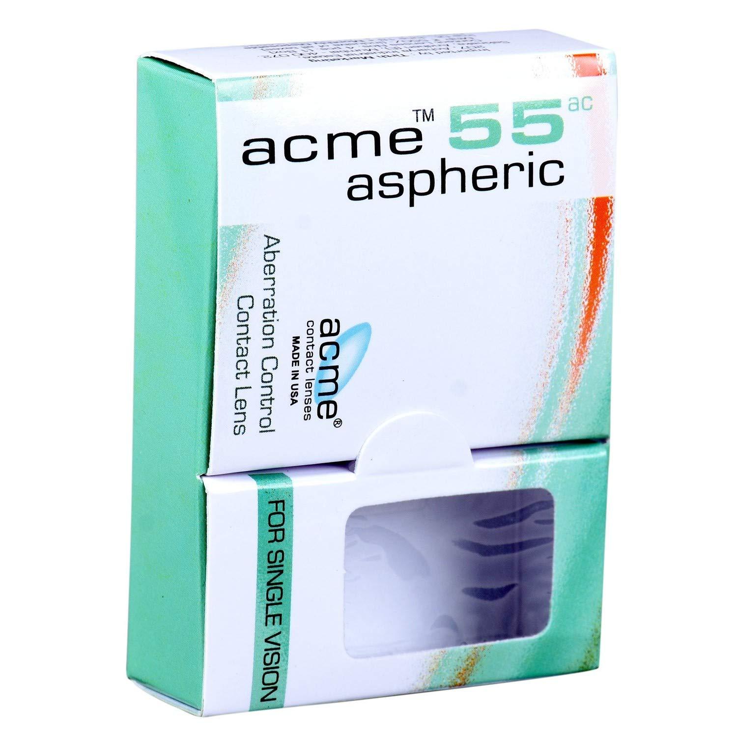 Acme ACME 55 Aspheric Monthly disposable Clear Contact Lenses with spherical Power- 4 lens pack (-0.50)