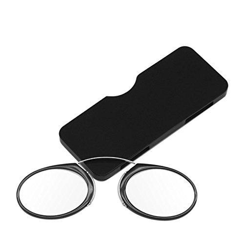 AEC ID Globus Go Everywhere Pince Nez Style Nose Resting Pinching Portable Reading Glasses With No Temple Arms Readers (+2.25, Black)