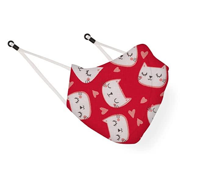 MAPLE MAPLE Boy's and Girl's Cotton Cute Designer Reusable Washable Breathable Face Mask with Adjustable Earloops Without Valve Multicolour (PACK OF 5) (Age 7-14 Years)