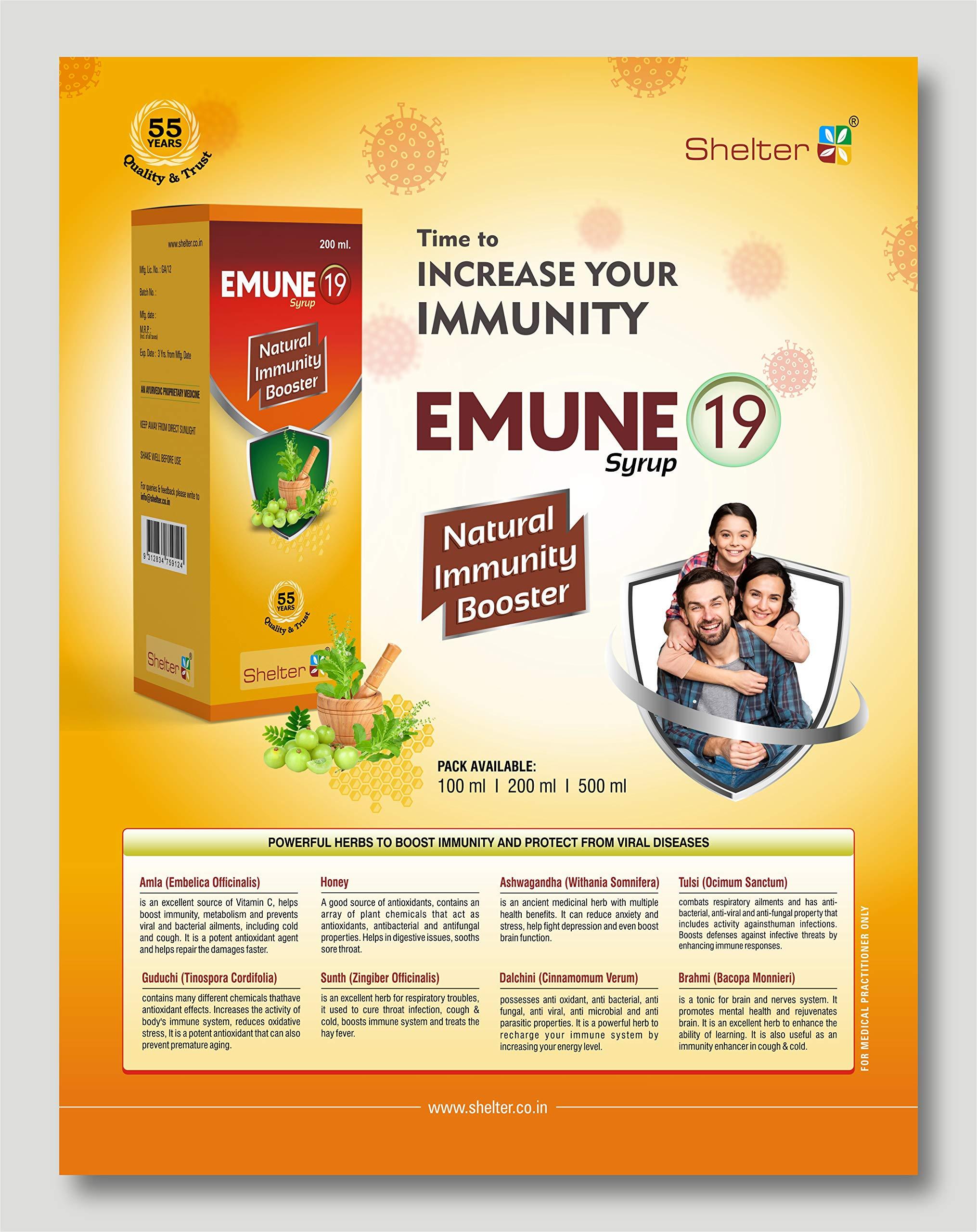 SHELTER EMUNE 19 SYRUP Herbal immunity booster syrup | boosts immunity power naturally