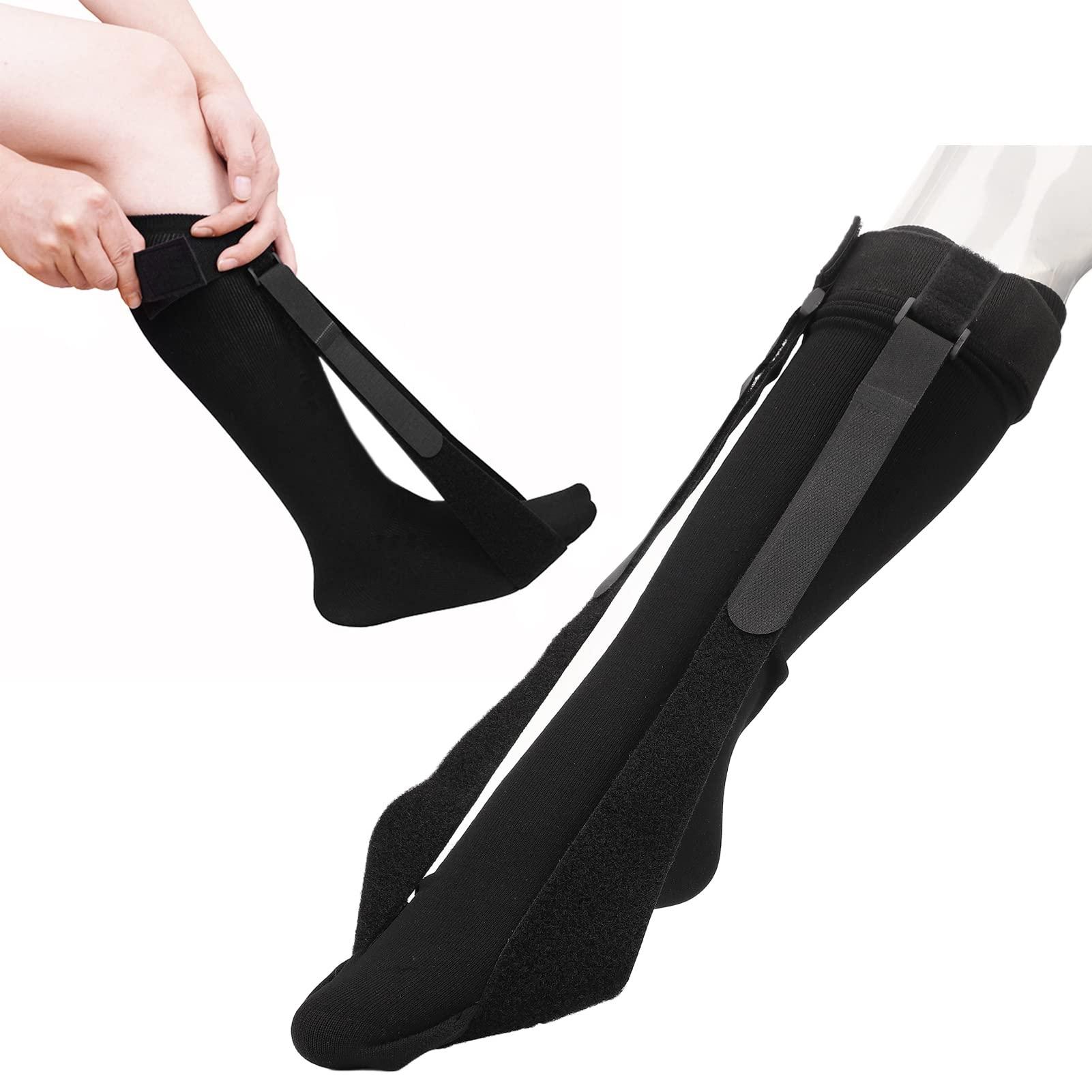 Xinwe Dorsiflexion Night Splint, Double Nylon Strap Design Durable Plantar Fasciitis Night Splint Sock (S)