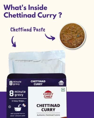 currychief CurryChief Chettinad Curry Paste | Pack of 2 | Just add Chicken and Water | 100% Veg | Chicken Masala | Cook in 10 Minutes | For 500g Chicken |100% Natural | Zero Preservatives | Net Weight 275g | Serves 3-4