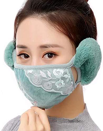 DSquared DSquared Girl\'s and Boys\' Warm Winter Face Mask with Plush Ear MufF_Pack Of 02,Green|Brown